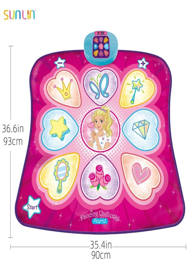 SUNLIN Dance Mat - Rhythm Step Play Mat - Dance Game Toy Pad with LED Lights, Gift for Kids Girls 3-12, Adjustable Volume, Built-in Music, 3 Challenge Levels - Image 5